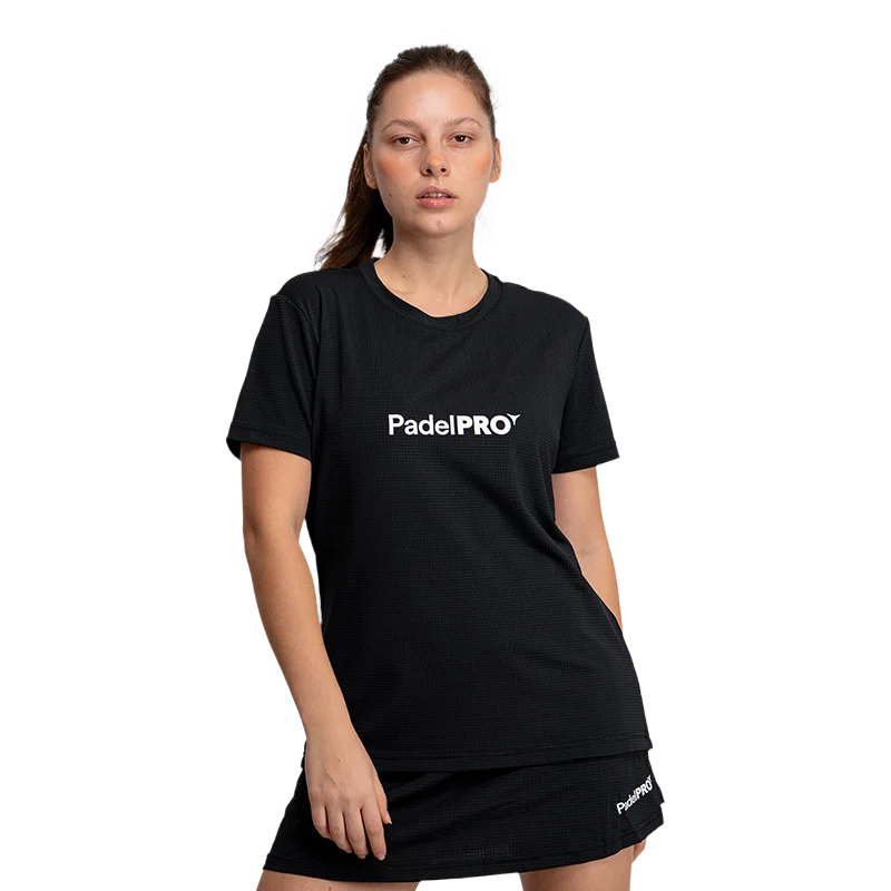 Camiseta Pro Basic Mujer PadelPRO Negra