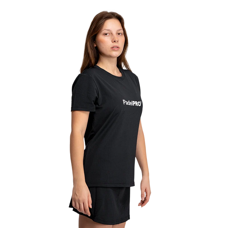 Camiseta Pro Basic Mujer PadelPRO Negra