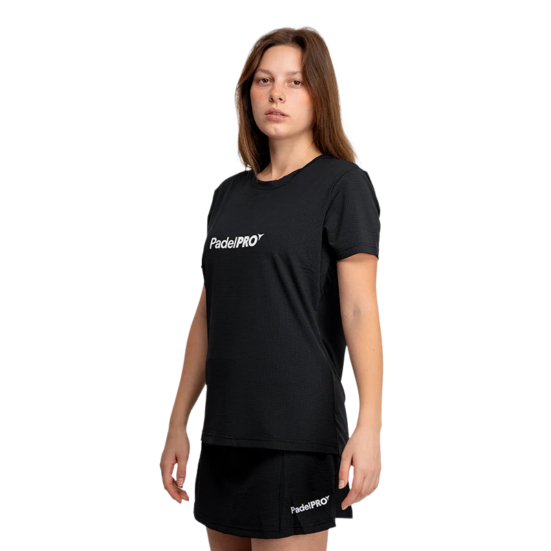 Camiseta Pro Basic Mujer PadelPRO Negra