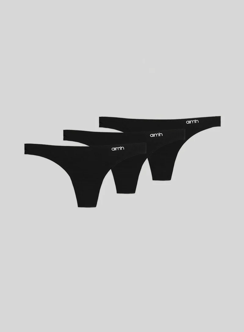 Black Invisible Thong 3-Pack
