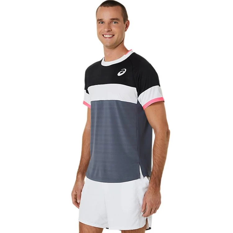 Asics T-Shirt Match SS Top Heren Zwart Grijs Wit