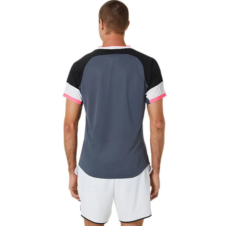 Asics T-Shirt Match SS Top Heren Zwart Grijs Wit