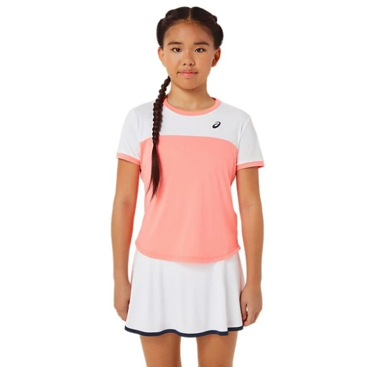 Asics Top SS Junior Girls Roze Wit