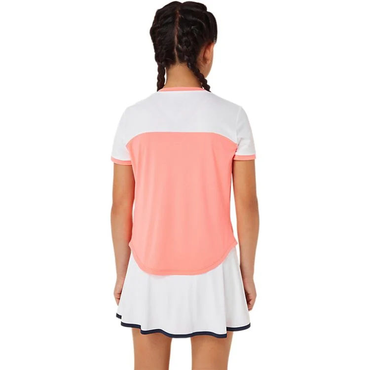 Asics Top SS Junior Girls Roze Wit