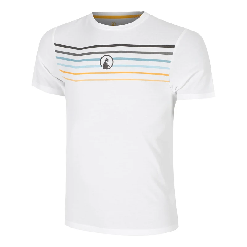 Endlessly Trainings Stripe T-Shirt Herren-Weiß,Mehrfarbig