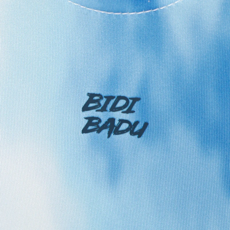 Watercolour Kleid Damen-Weiß,Blau