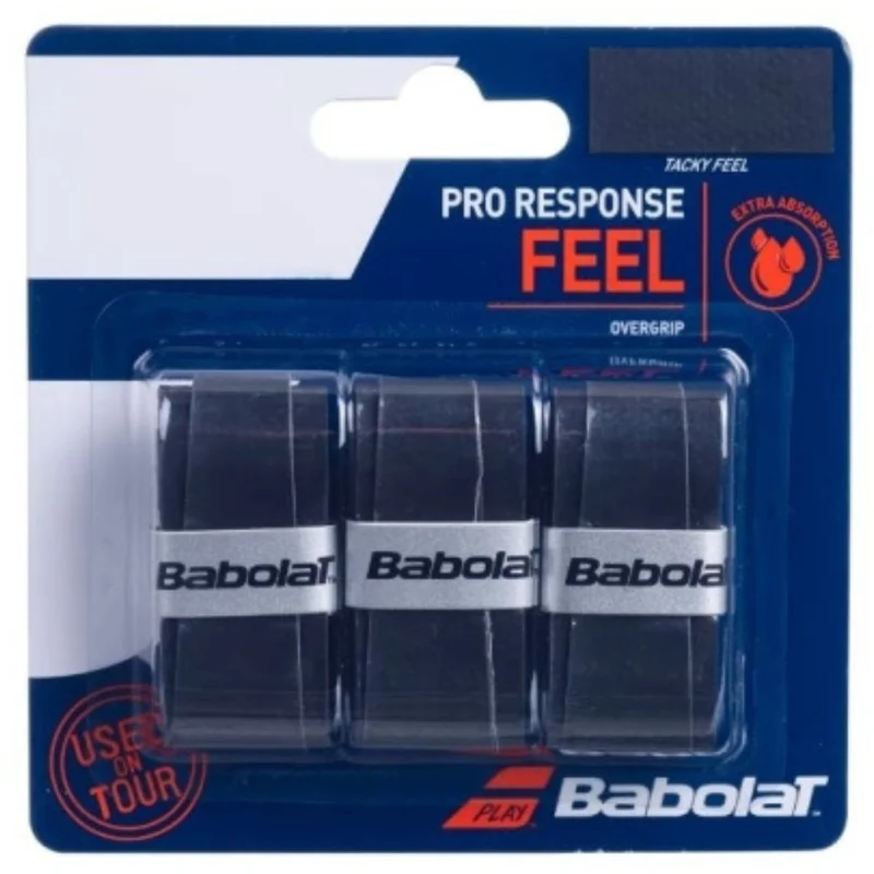 Babolat Pro Response Overgrip (Black, 3-Pack)