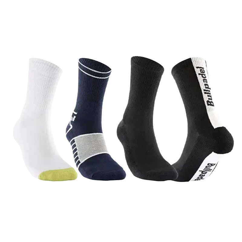 Calcetines Bullpadel BP255l Negro/Verde/Azul Marino 2025 (Pack x3)