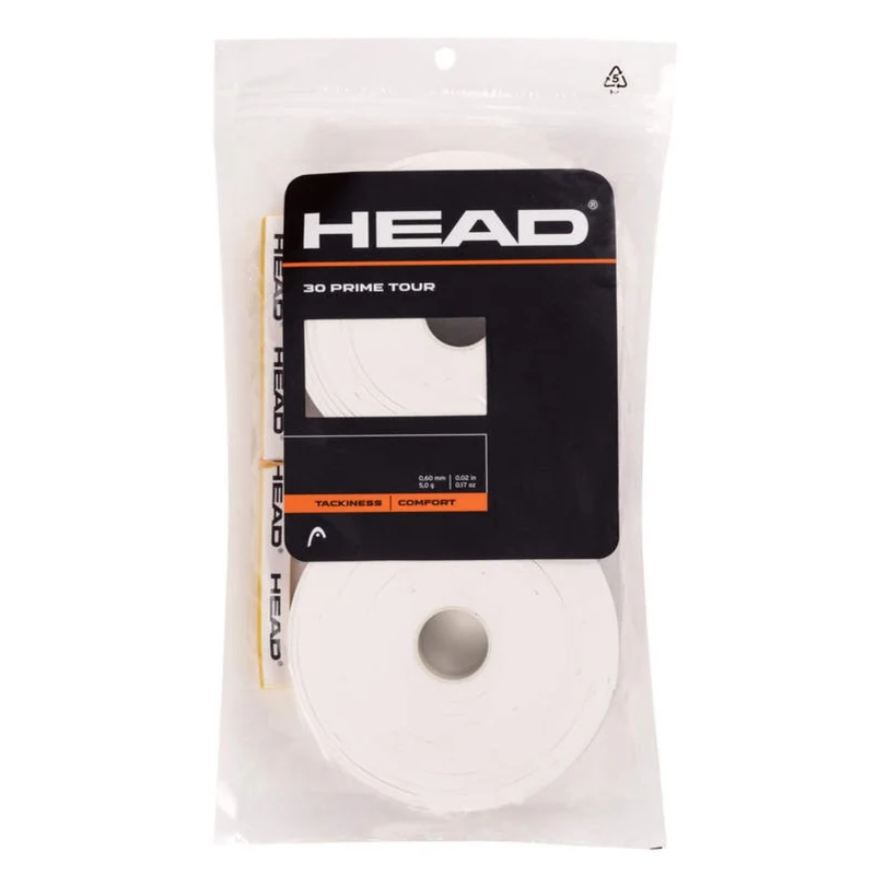 Head Prime Tour Overgrip (30-Pack, White)