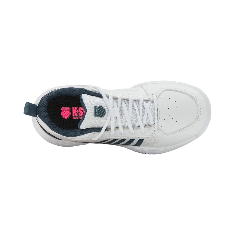 Court Express 2 Teppichschuh Kinder - weiß, petrol