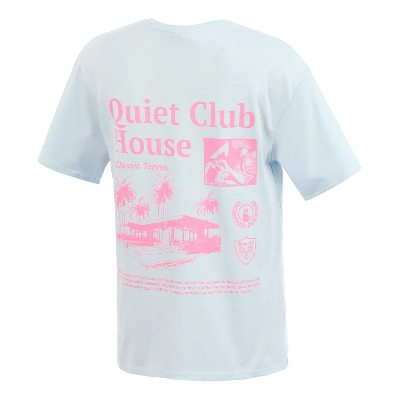 Club House Boyfriend T-Shirt Damen - hellblau