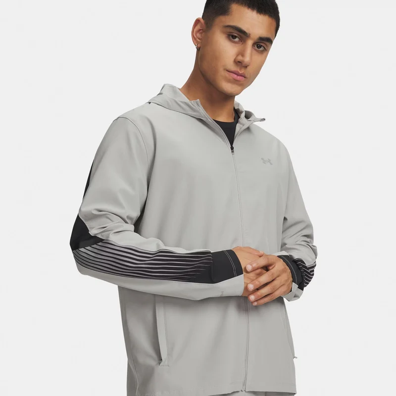Velociti Storm Hooded Laufjacke Herren-grau, schwarz