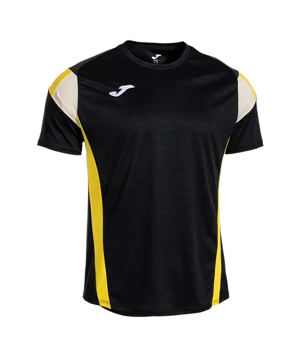 Camiseta Joma Montreal Negro/Amarillo/Blanco