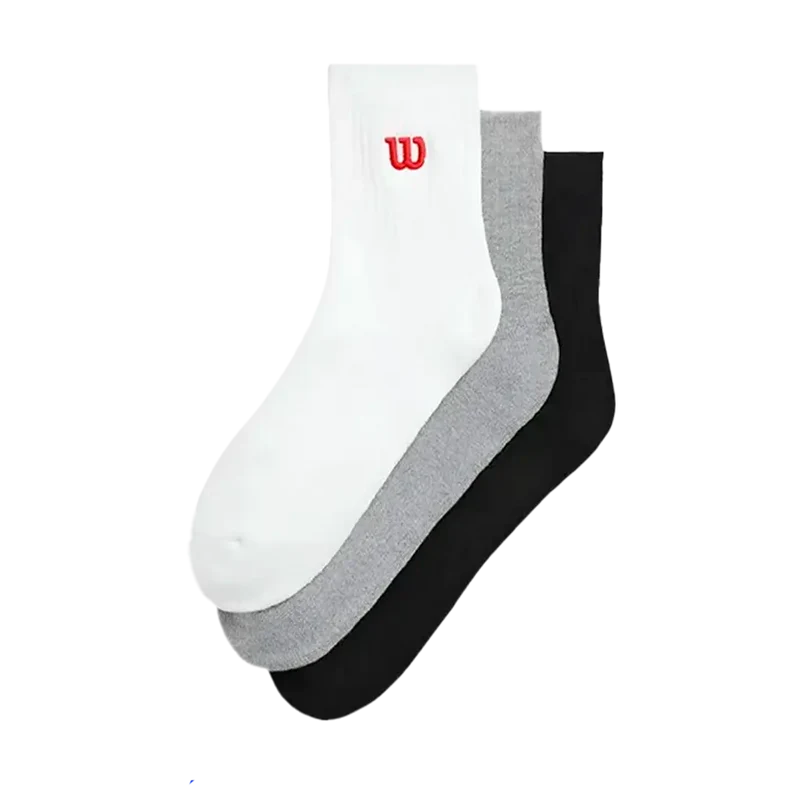 Calcetines Wilson Quarter Top Bright White/Black/Grey (Pack x3)