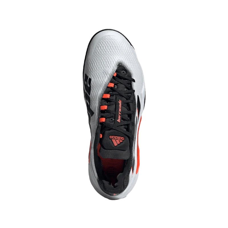 Adidas Barricade AC Padel Shoes (Men's, White/Black/Orange)
