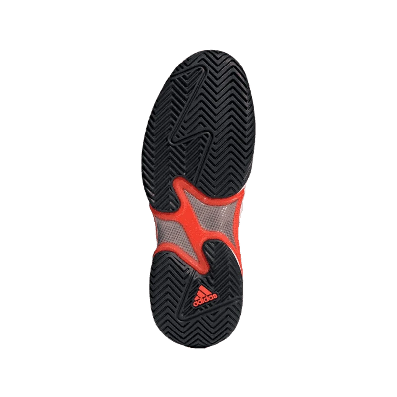 Adidas Barricade AC Padel Shoes (Men's, White/Black/Orange)