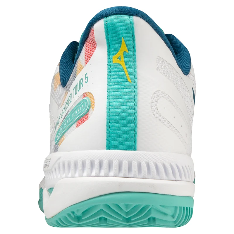 Mizuno Wave Exceed Tour 5 CC Womens Padel Shoes (White/Turquoise)