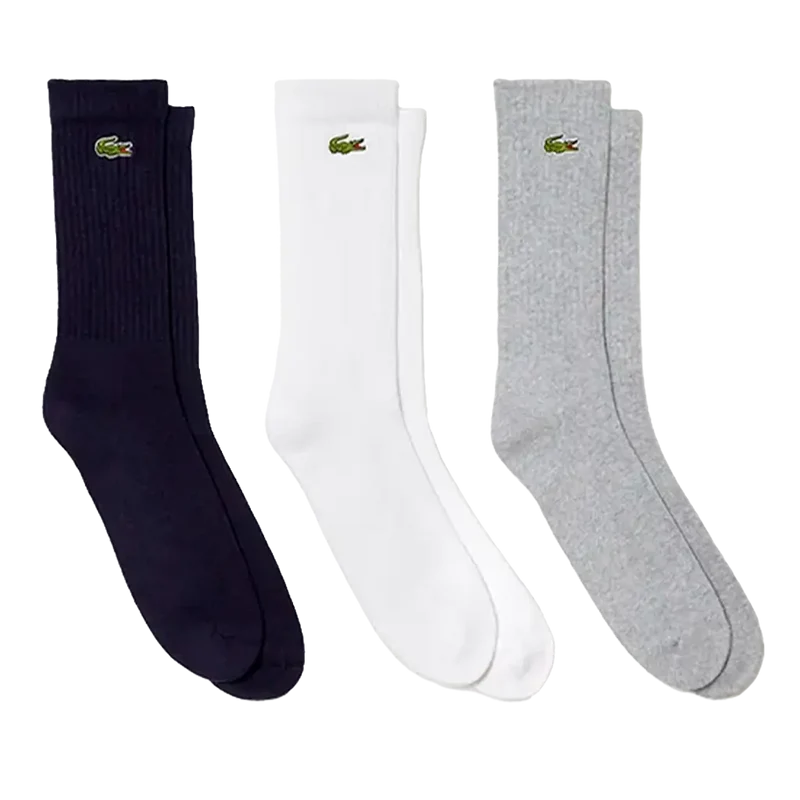 Calcetines Lacoste Sport Blanco/Gris/Azul (Pack x3)