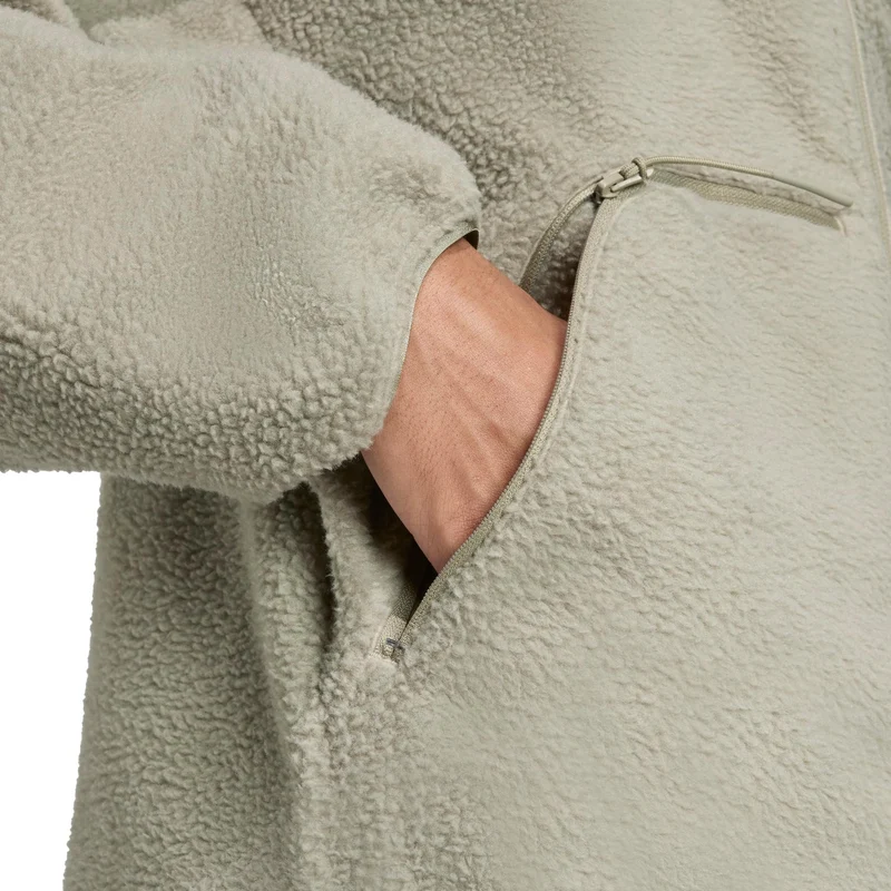 Fleece Full-Zip Trainingsjacke Herren-beige