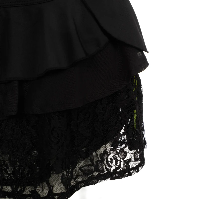 Night Flash Layering Lace Rock Damen - schwarz