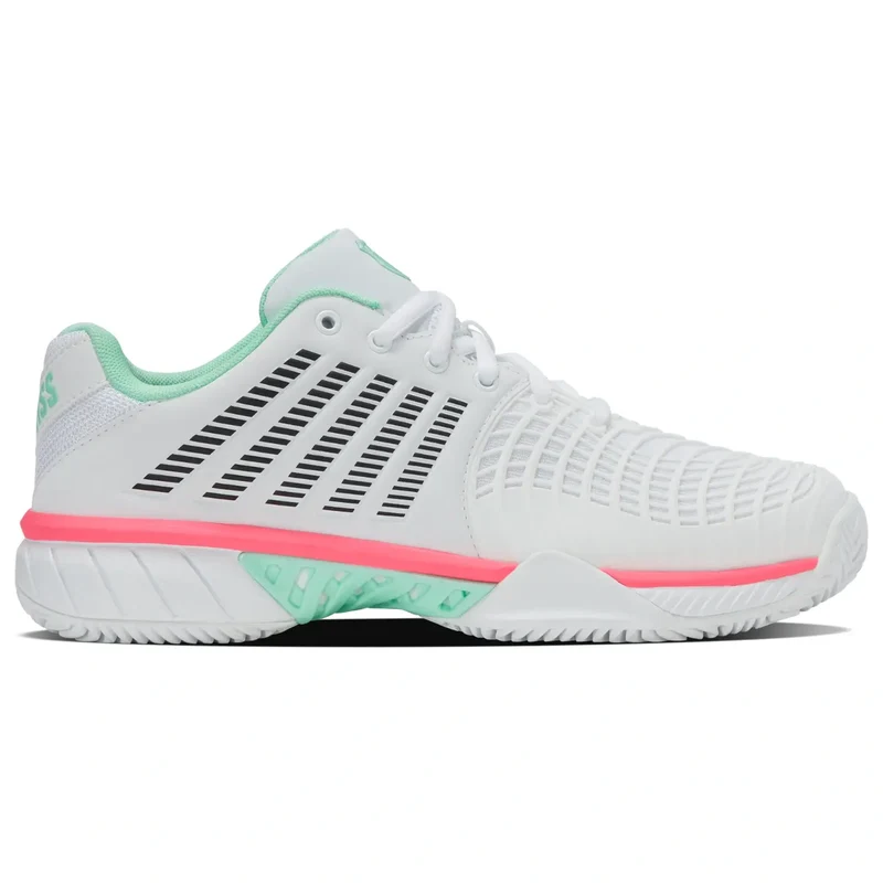 K-Swiss Express Light 3 Clay White/Neon Mint/Neon Pastel Pink Dames