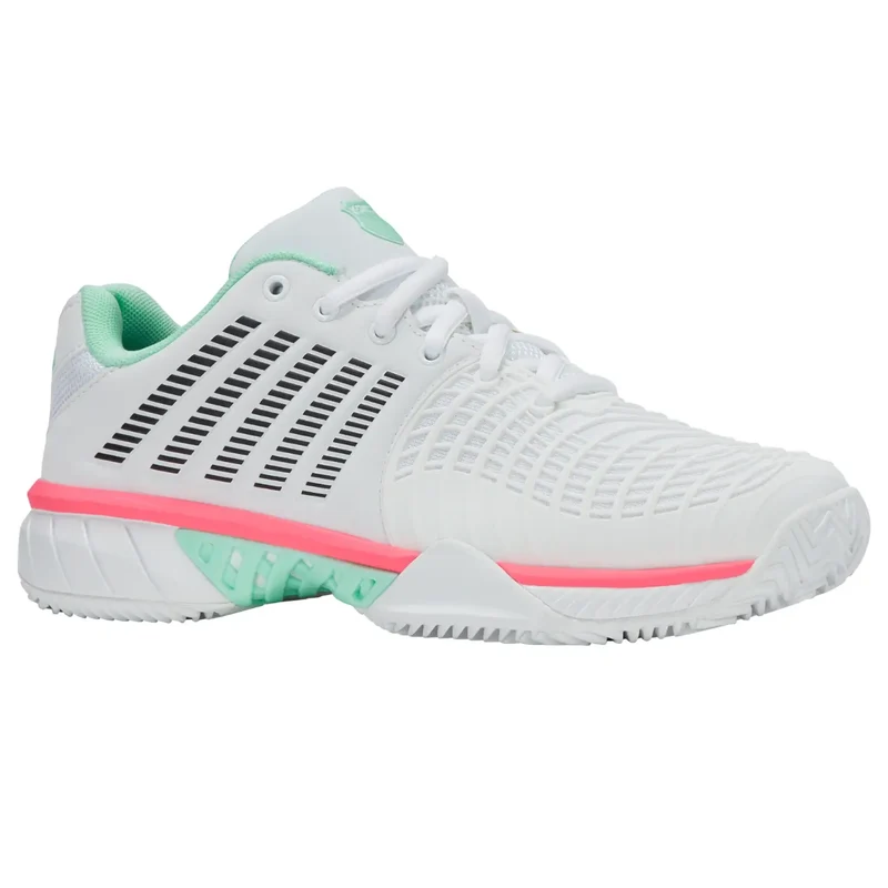 K-Swiss Express Light 3 Clay White/Neon Mint/Neon Pastel Pink Dames