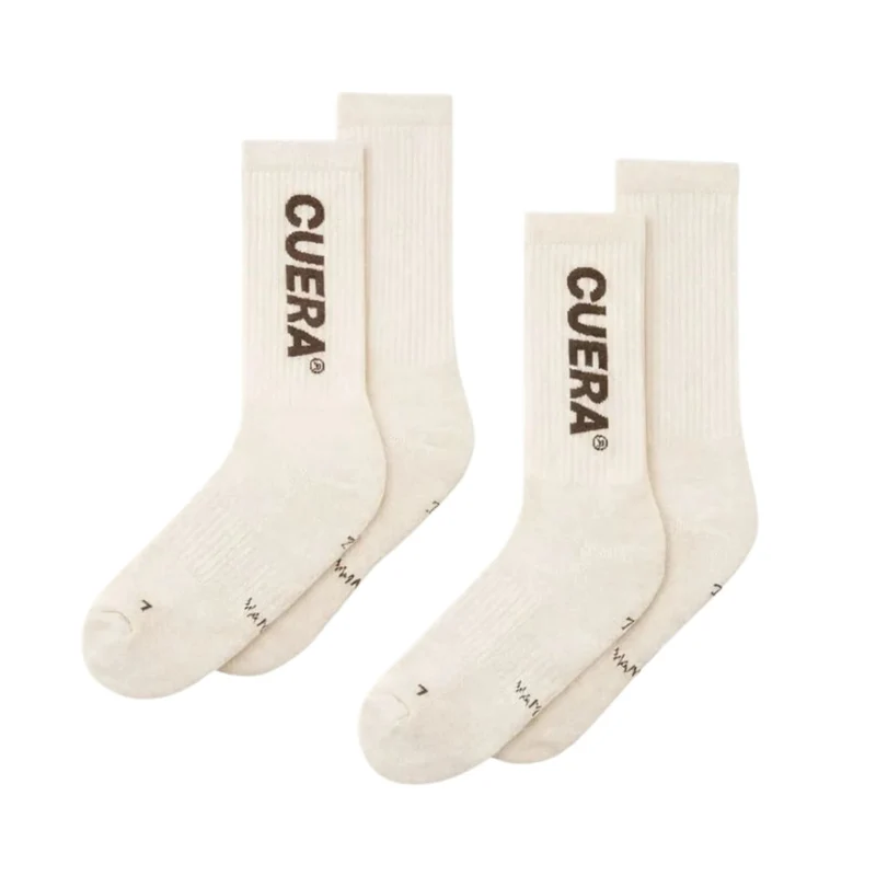 Cuera Padel Socks (2 Pack) Off White/Dark Brown