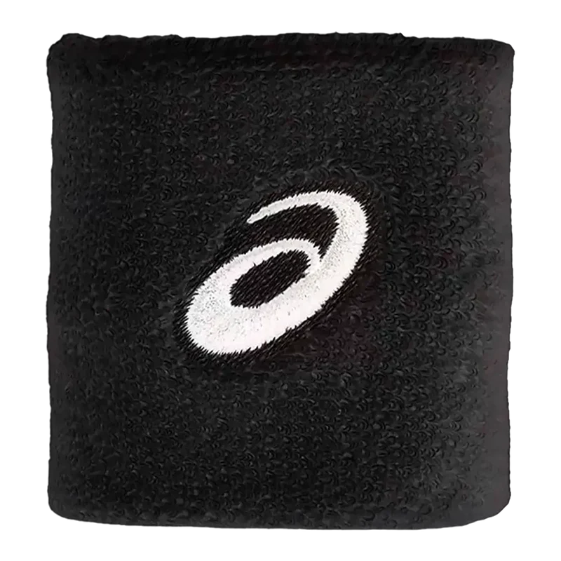Muñequeras Asics Cortas Negras (Pack x2)