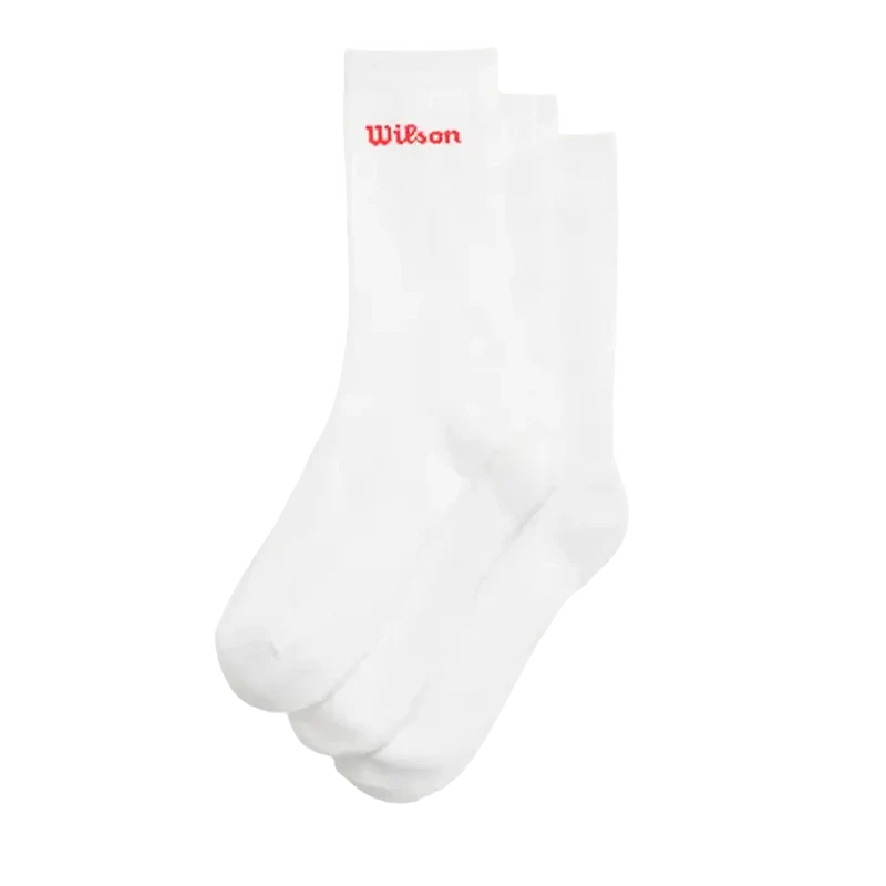 Calcetines Largos Wilson U Crew Logo Blanco 2025 (Pack x3)