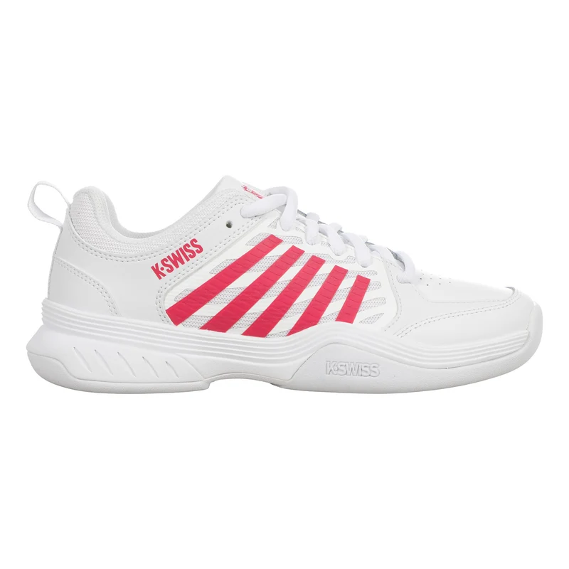 Court Express 2 Teppichschuh Damen - weiß, dunkelrot