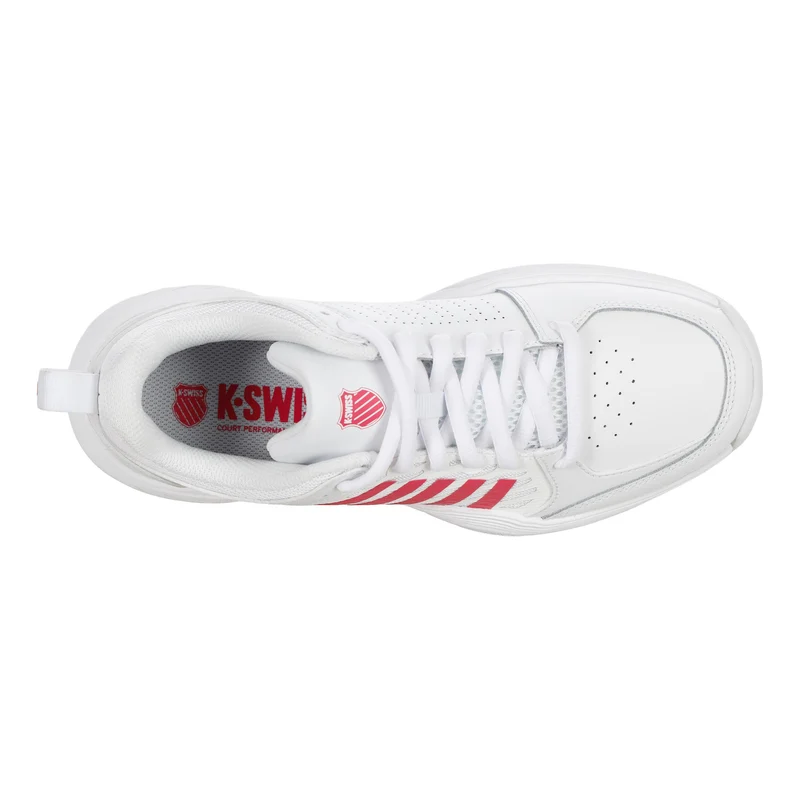Court Express 2 Teppichschuh Damen - weiß, dunkelrot
