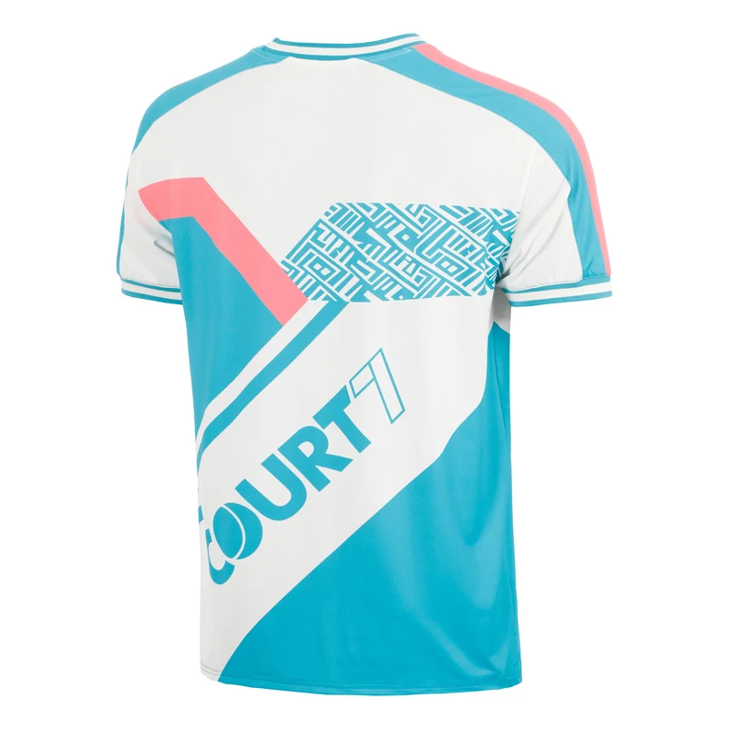 Performance T-Shirt Herren - weiß, türkis