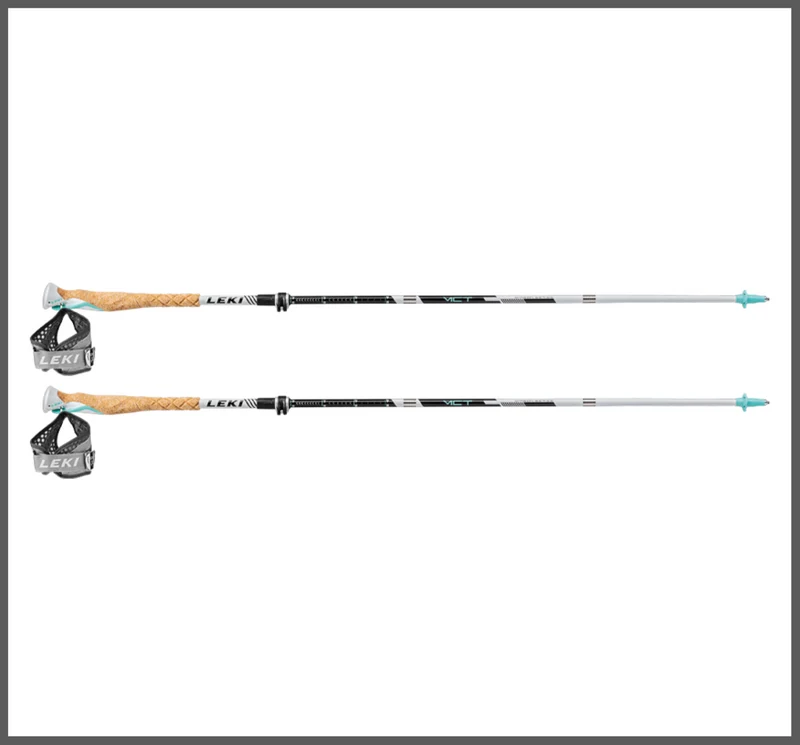 LEKI Stöcke MCT 12 Vario Carbon Women Cross Trail 100-120 cm weiß-schwarz-mint Trekking Wanderstöcke