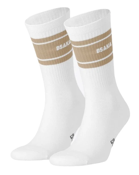 Osaka Socks 2-pack (White/Brown)
