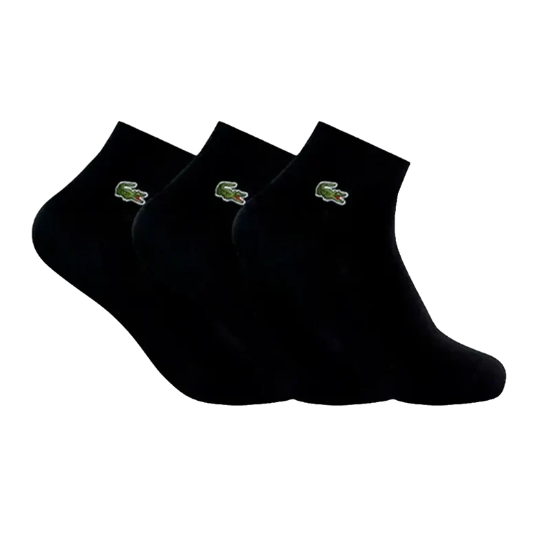Calcetines Lacoste Cortos Negro (Pack x3)