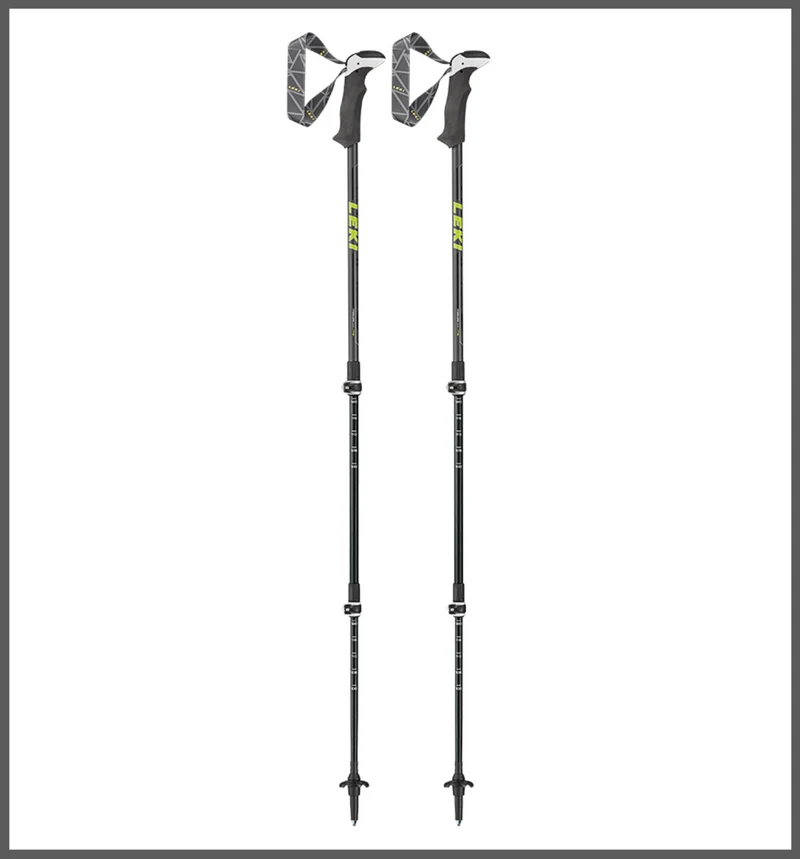 LEKI Stöcke MakaluLite Trekking 100-135cm anthrazit-lime-weiß Wanderstöcke