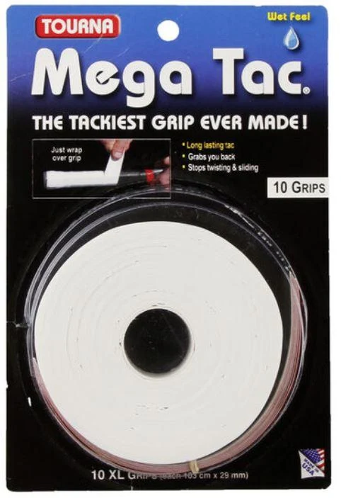 Tourna Mega Tac White 10-Pack Overgrip