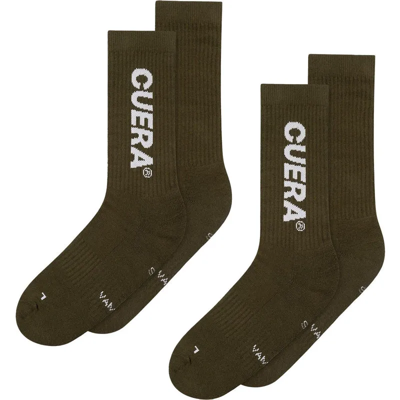 Cuera Padel Socks (2 Pack) Army/White