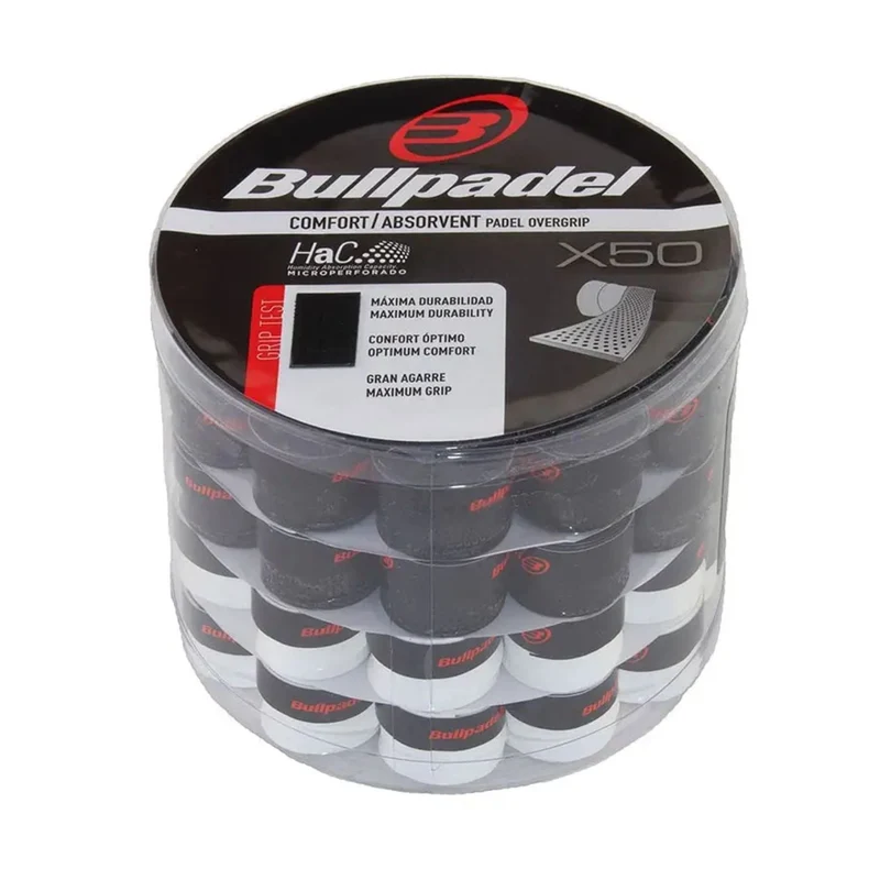 Bullpadel Overgrips White/Black 50 pieces