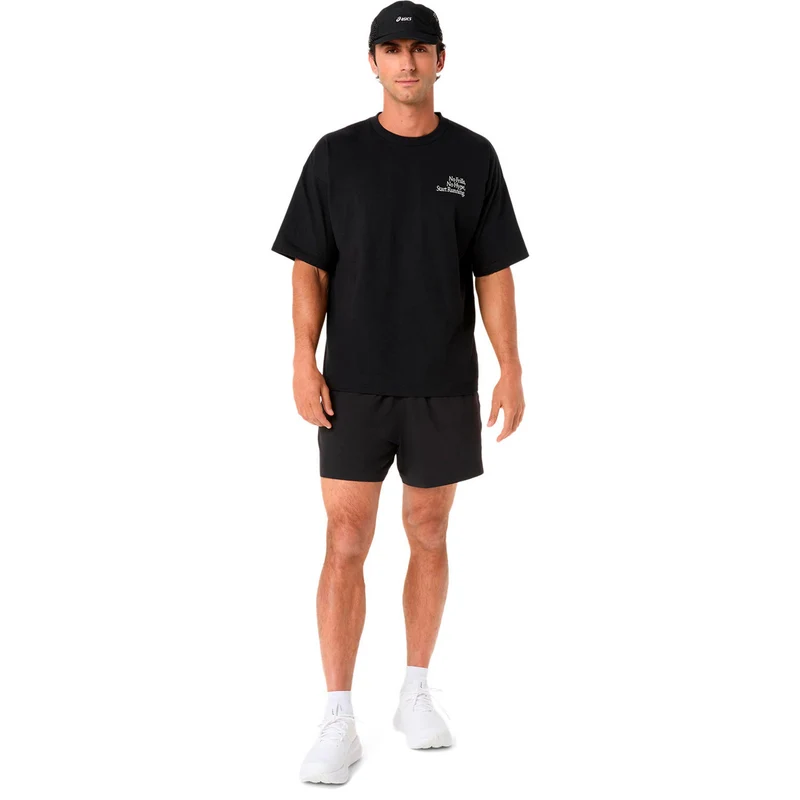 Runner Message Graphic Relaxed Laufshirt Herren - schwarz