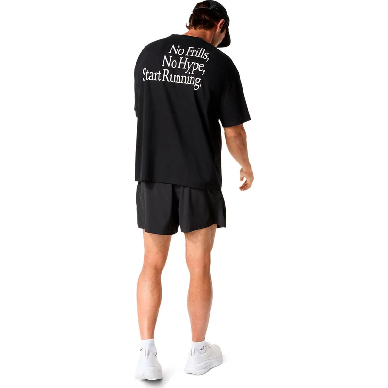 Runner Message Graphic Relaxed Laufshirt Herren - schwarz