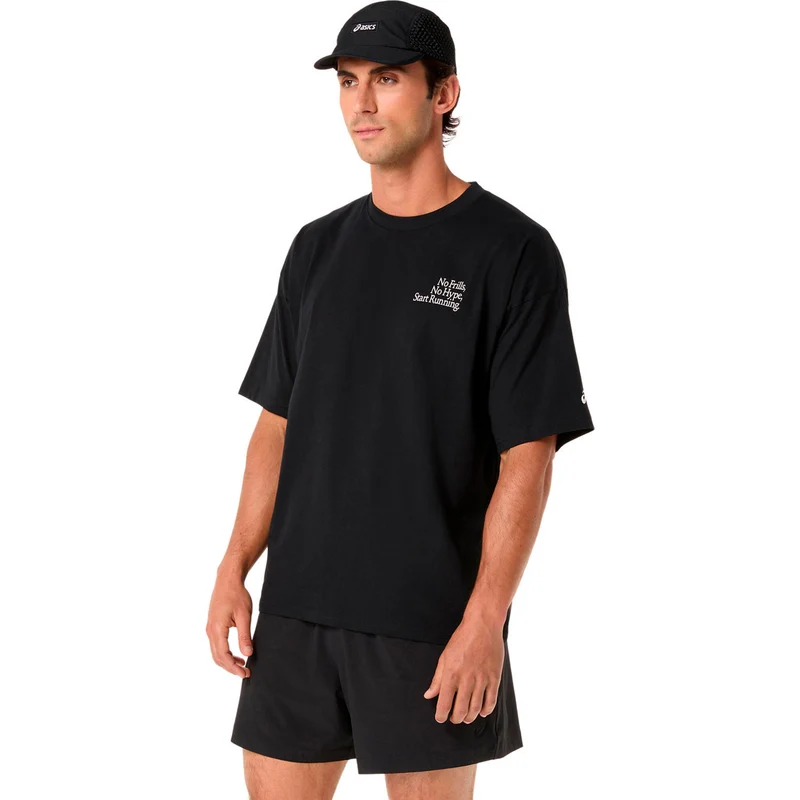 Runner Message Graphic Relaxed Laufshirt Herren - schwarz