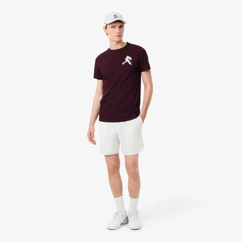 T-Shirt & Cap Herren - weinrot, weiß