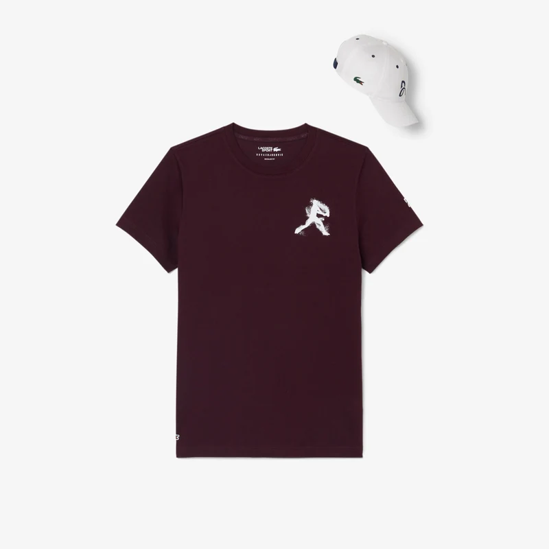 T-Shirt & Cap Herren - weinrot, weiß