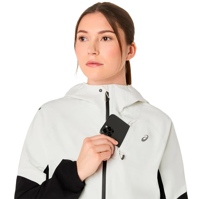 Metarun Waterproof Laufjacke Damen - schwarz, beige