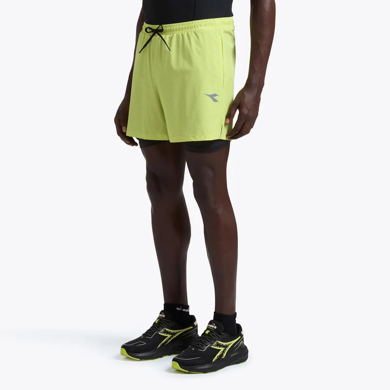 2in1 Shorts Herren - limette