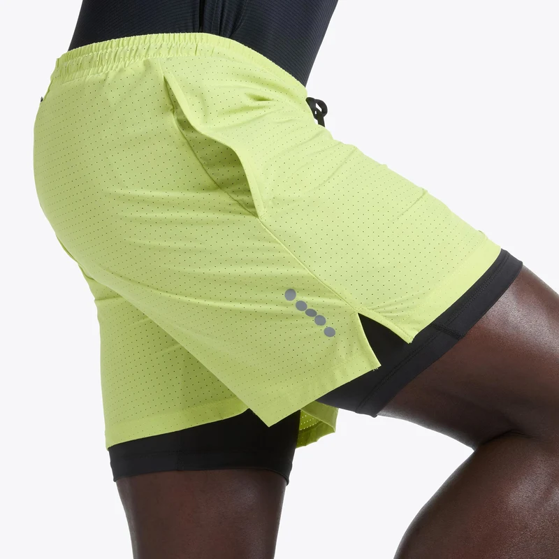 2in1 Shorts Herren - limette