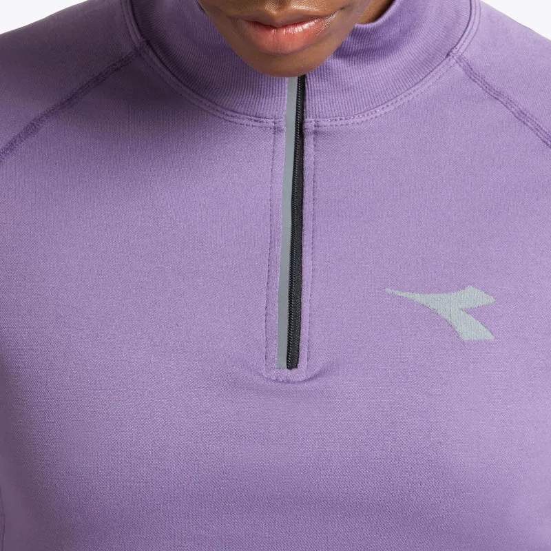 1/2 Zip Stratouno Longsleeve Damen - violett