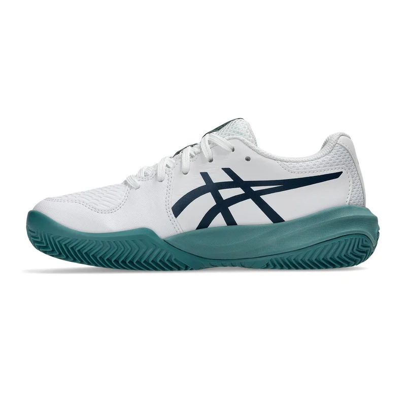Gel-Resolution X GS Sandplatzschuh Kinder - weiß, petrol