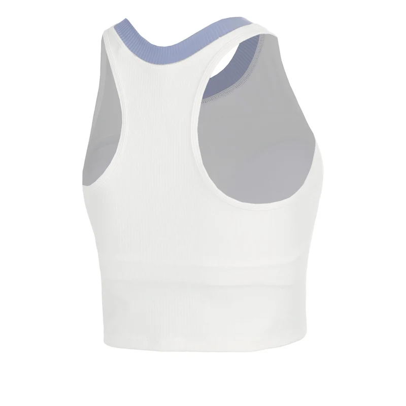 Glow Rib Crop Tank-Top Damen - creme